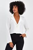 ALEXANDERGARDI ASTARSIZ CROP BLAZER CEKET (B22-21400)