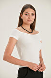 ALEXANDERGARDI CARMEN YAKA CROP T-SHİRT (B22-39100)