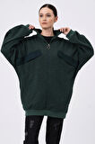 ALEXANDERGARDI SÜS CEPLİ OVERSİZE SWEATSHIRT (B22-398A)