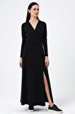 ALEXANDERGARDI KRUVAZE YAKA UZUN ELBİSE (B22-403E)