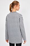 ALEXANDERGARDI ÇİZGİLİ OVERSİZE SWEATSHİRT (B23-00158)