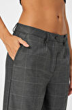 ALEXANDERGARDİ WİDE LEG BOL PAÇA KARELİ ÇİFT CEPLİ KLASİK KADIN PANTOLON (B24-0001)