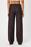 ALEXANDERGARDİ WİDE LEG BOL PAÇA KARELİ ÇİFT CEPLİ KLASİK KADIN PANTOLON (B24-0001)