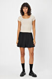 ALEXANDERGARDI U YAKA SLİM FİT CROP T-SHİRT (B24-0096)