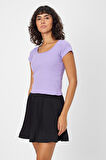 ALEXANDERGARDI U YAKA SLİM FİT CROP T-SHİRT (B24-0096)