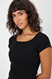 ALEXANDERGARDI U YAKA SLİM FİT CROP T-SHİRT (B24-0096)