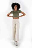ALEXANDERGARDI BİSİKLET YAKA CROP T-SHİRT (B24-326A)