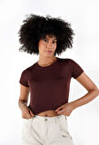 ALEXANDERGARDI BİSİKLET YAKA CROP T-SHİRT (B24-326A)