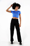 ALEXANDERGARDI BİSİKLET YAKA CROP T-SHİRT (B24-326A)