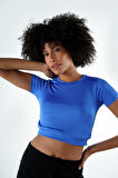 ALEXANDERGARDI BİSİKLET YAKA CROP T-SHİRT (B24-326A)