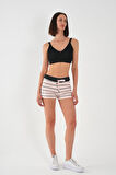 ALEXANDERGARDI Cepli Çizgili Mini Kadın Şort