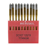Beissel B27 Sanayi Tipi Overlok Makinesi İğnesi 19/120 Numara Altın  SES uçlu 10 Adet (1 Paket)