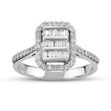 0.42 Ct Baget Pırlanta Yüzük B4