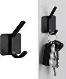 Microcase Yapışkanlı Metal Banyo Mutfak Eşya Havlu Vb. Ürün Askılığı  - SİYAH AL4618  1 Adet