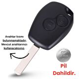 Renault Dacia Kangoo Clio Modus Twingo Wind Trafic Kumanda Anahtar Kabı 1. Kalite Pil Düz Uç