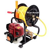 Gardenpro GP-900/4T Makaralı 4 Zamanlı İlaçlama Makinesi 50 Metre Hortumlu
