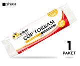 Atiplast Çöp Torbası Standart Orta Boy 70 gr 55 x 60 cm Siyah