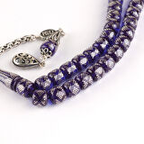 Ateş Kehribar 925Ayar Gümüş Çakım ve Püskül Fıçı Kesim Bilek Boy 7.5x8mm Tesbih