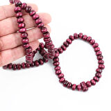 Şimşir Ağacı Boyalı  Vişne Çürüğü 99luk Tekerlek Kesim 10x6mm Namaz Tesbihi