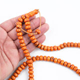 Şimşir Ağacı Boyalı Turuncu 99luk Tekerlek Kesim 10x6mm Namaz Tesbihi