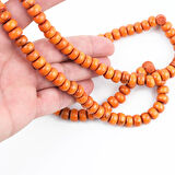 Şimşir Ağacı Boyalı Turuncu 99luk Tekerlek Kesim 10x6mm Namaz Tesbihi