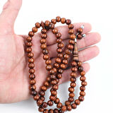 Meram Kavak 99luk Küre Kesim 7.5mm Namaz Tesbihi-Kahverengi