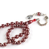 Ateş Kehribar 925Ayar Gümüş Çakım ve Püskül Bilek Boy Beyzi Kesim 7x8.5mm Tesbih