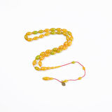 Katalin Dinlenmiş Çubuk Usta İşi İmzalı Beyzi Kesim 6x11mm Tesbih -Hareli Sarı