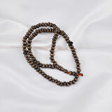 Şimşir Ağacı Renkli Vernikli 99luk Tekerlek Kesim 7x5mm Tesbih -  Koyu Kahverengi