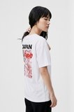 Unisex Beyaz Oversize Tişört - Minimal Tokyo Tipografi Baskılı Beyaz / M