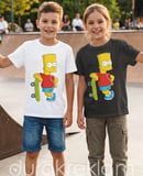 Bart Simpson Kaykaylı Çocuk DTF Transfer Baskı
