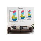 Batman İli ve İlçeler Haritası  Dekoratif Kanvas Tablo 1285