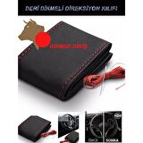 BMW E90 Uyumlu Araç,Araba,Oto direksiyon kılıfı kırmızı dikiş