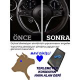 MAZDA 323 LANTİS Uyumlu Araç,Araba,Oto direksiyon kılıfı mavi dikiş