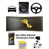 KIA CARNIVAL uyumlu araba,oto,araç direksiyon kılıfı sarı dikiş