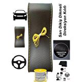 KIA CARNIVAL uyumlu araba,oto,araç direksiyon kılıfı sarı dikiş