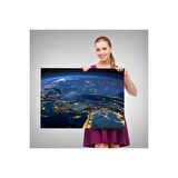 Dekoratif Uydu Görünümlü Kanvas Türkiye Haritası 1033