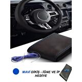 FORD FOCUS TREND Uyumlu Araç,Araba,Oto direksiyon kılıfı mavi dikiş