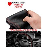 HYUNDAI İ20 uyumlu oto,araç  direksiyon kılıfı kırmızı dikiş