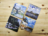 Alfred Sisley - Taş Bardak Altlığı 4'lü Set Standlı