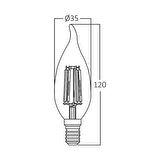 BA35-00410- 4W 2700K SARI IŞIK E14 KIVRIK MUM LED RUSTİK AMPUL 5'Lİ PAKET