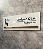 Bronz Aynalı Beyaz Seri Bekleme Salonu Yönlendirme Levhası
