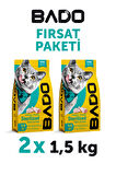 Bado Kısırlaştırılmış Yetişkin Kedi Maması Tavuk Etli 1,5 Kg 2'li