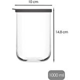 Lav duo saklama kabı 3 lü - cam kavanoz erzak saklama kabı seti takımı gri 1000 ml.