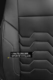 Bmw 2.16  Uyumlu 5 KOLTUK TAM SET BAKÜ SERİSİ JAKAR TERLETME KOKMA YAPMAZ OTO KOLTUK KILIFI SİYAH