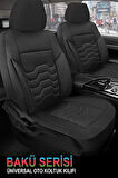 Mazda Bt-50  Uyumlu 5 KOLTUK TAM SET BAKÜ SERİSİ JAKAR TERLETME KOKMA YAPMAZ OTO KOLTUK KILIFI SİYAH