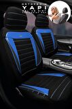 Mitsubishi Space Star Hatcback 2013-2018 Aracınıza Uyumlu Koltuk Kılıfı Tay Tüyü Siyah Mavi