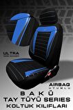 Mitsubishi Space Star Hatcback 2013-2018 Aracınıza Uyumlu Koltuk Kılıfı Tay Tüyü Siyah Mavi