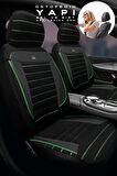 Kia Rio Hatchback 2012-2015 Aracınıza Uyumlu Koltuk Kılıfı Tay Tüyü Siyah Yeşil