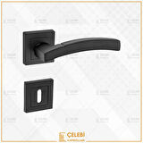 BALMONDİ KOL KARE ROZETLİ SİYAH ODA KAPI KOLU